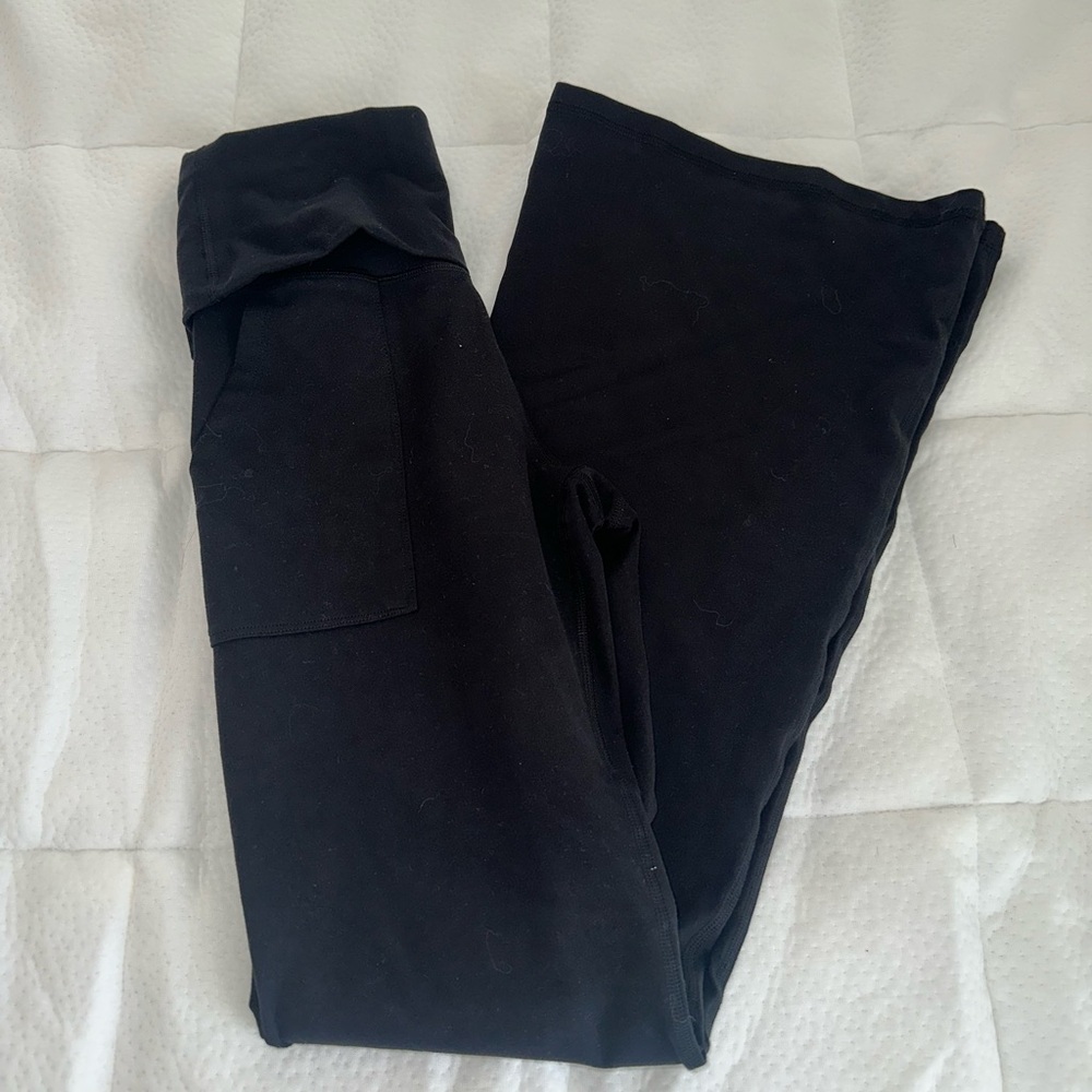 Aerie the hip hugger high wasted fold over flare leggings